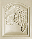 Kályhacsempe - Hosszú kapu II. szőlő mintás, jobbos - 225 × 275 × 50 mm