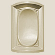 Kályhacsempe - Íves beforduló tányéros sarok - 111/111 × 225 × 50 mm