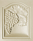 Kályhacsempe - Hosszú kapu II. szőlő mintás, balos - 225 × 275 × 50 mm