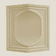 Kályhacsempe - Peremes tányéros sarok 135 - 111/111 × 225 × 50 mm